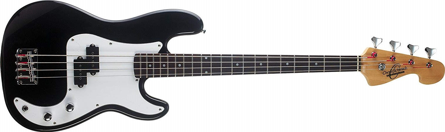 Oscar Schmidt 4 String 3/4 Size Electric Bass Black OB25B-A - The Guitar World