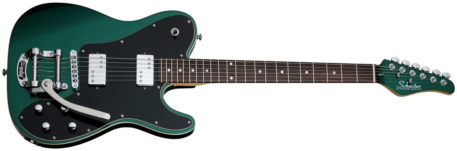 Schecter Retro Series PT Fastback IIB Electric Guitar Bigsby Dark Emerald Green 2210-SHC - The Guitar World