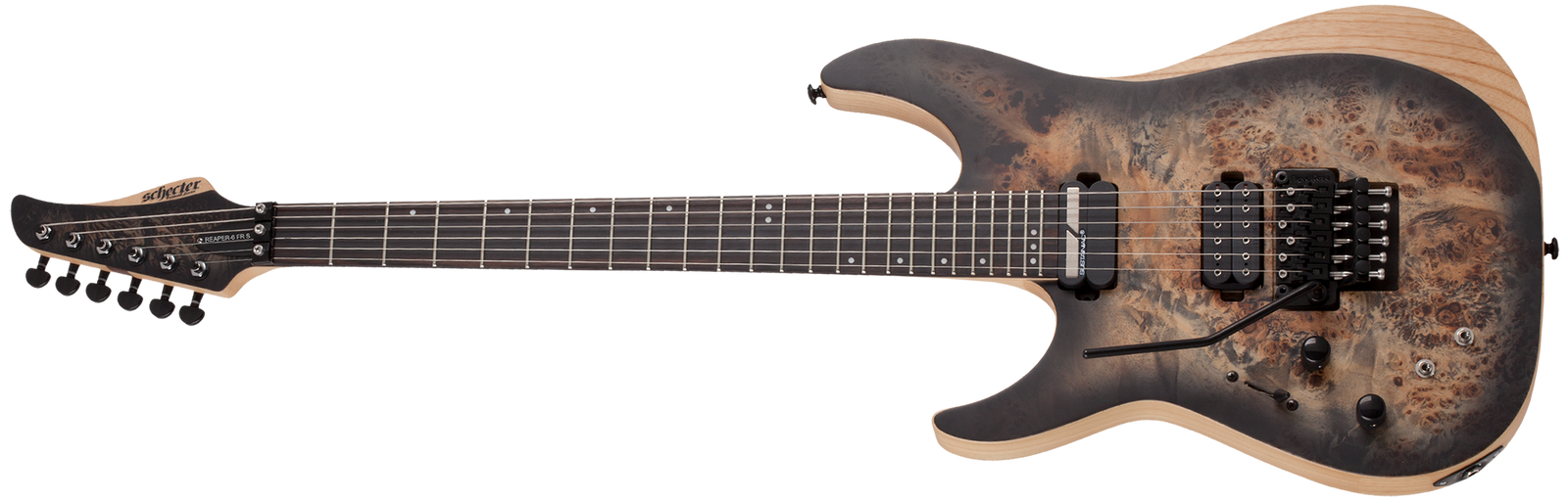 SCHECTER Reaper-6 FR S LH Satin Charcoal Burst SKU 1514 - The Guitar World