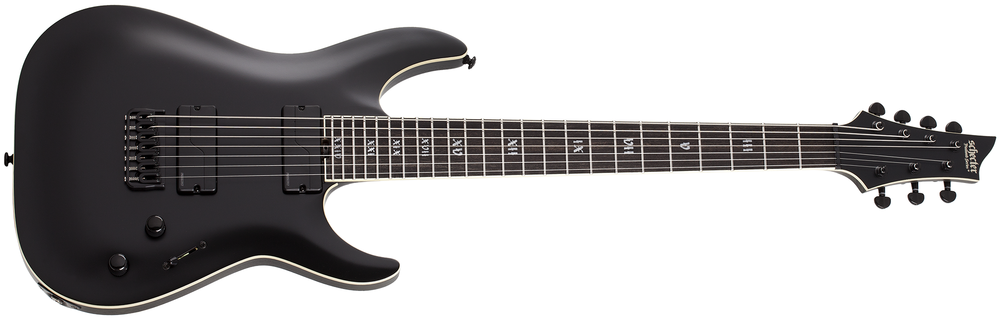 Schecter Evil Twin 7 String Electric Guitar with Swamp Ash Body - Satin Black 1349-SHC - The Guitar World