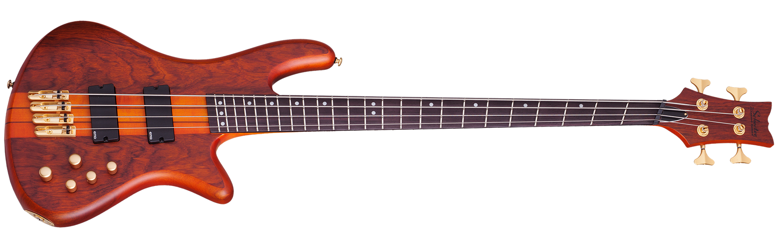 Schecter 4-String Fanned Fret Bass Guitar Honey Stain w/ Geartree Cloth and Hard Case 2793 - The Guitar World