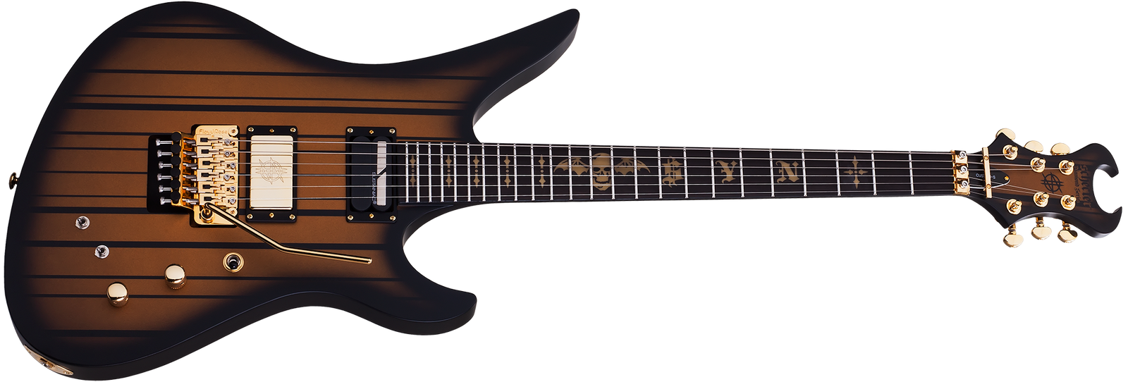 Schecter Synyster Gates Custom-S Solid-Body 6 String Electric Guitar - Satin Gold Burst 1743-SHC - The Guitar World