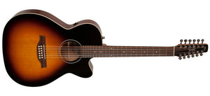 Seagull 042296 S12 Spruce Sunburst Concert Hall QIT 12 String RH Acoustic Electric Guitar