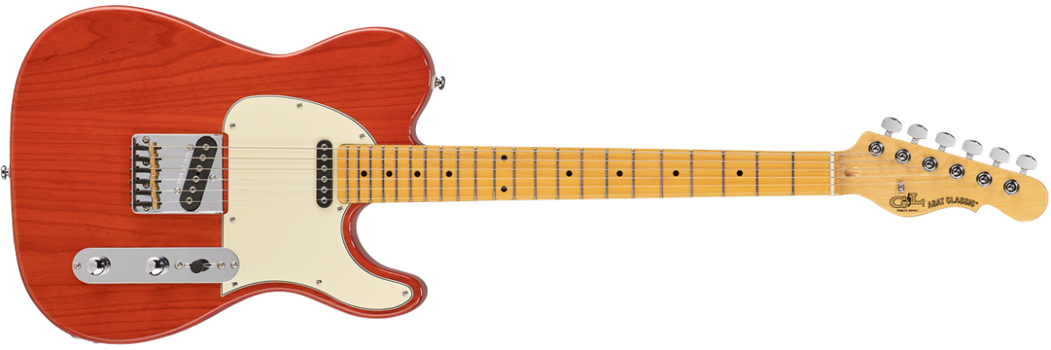 G&L Tribute Series ASAT Classic Electric Guitar in Clear Orange