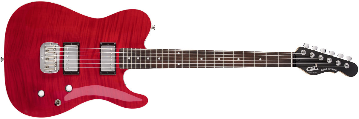 G&L Tribute ASAT Deluxe Carved Top Electric Guitar in TRANS RED - The Guitar World