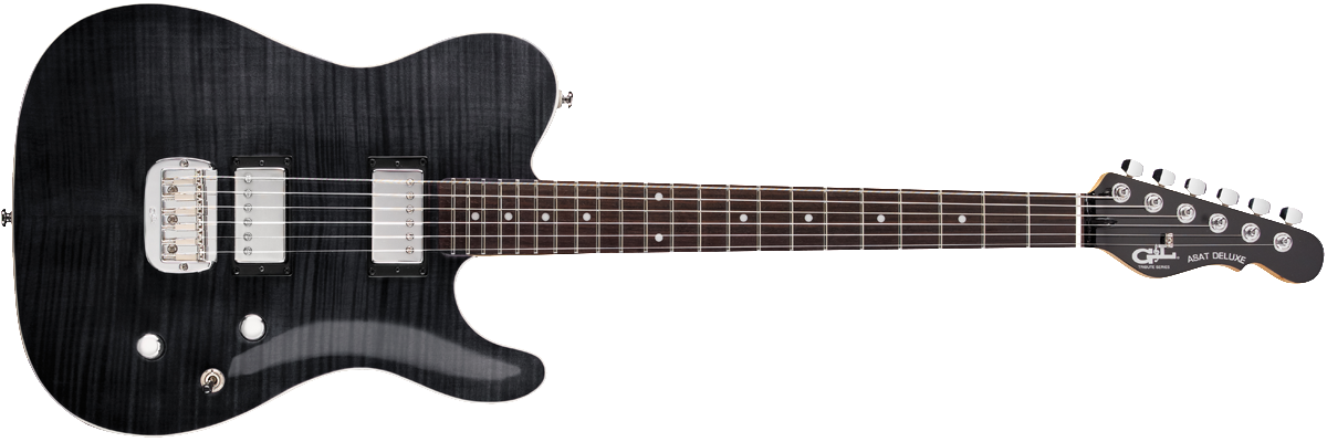 G&L Tribute ASAT Deluxe Carved Top Electric Guitar -TRANS BLACK - The Guitar World