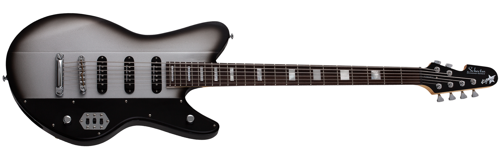 Schecter Robert Smith UltraCure VI Silver Burst Pearl SKU 363 - The Guitar World