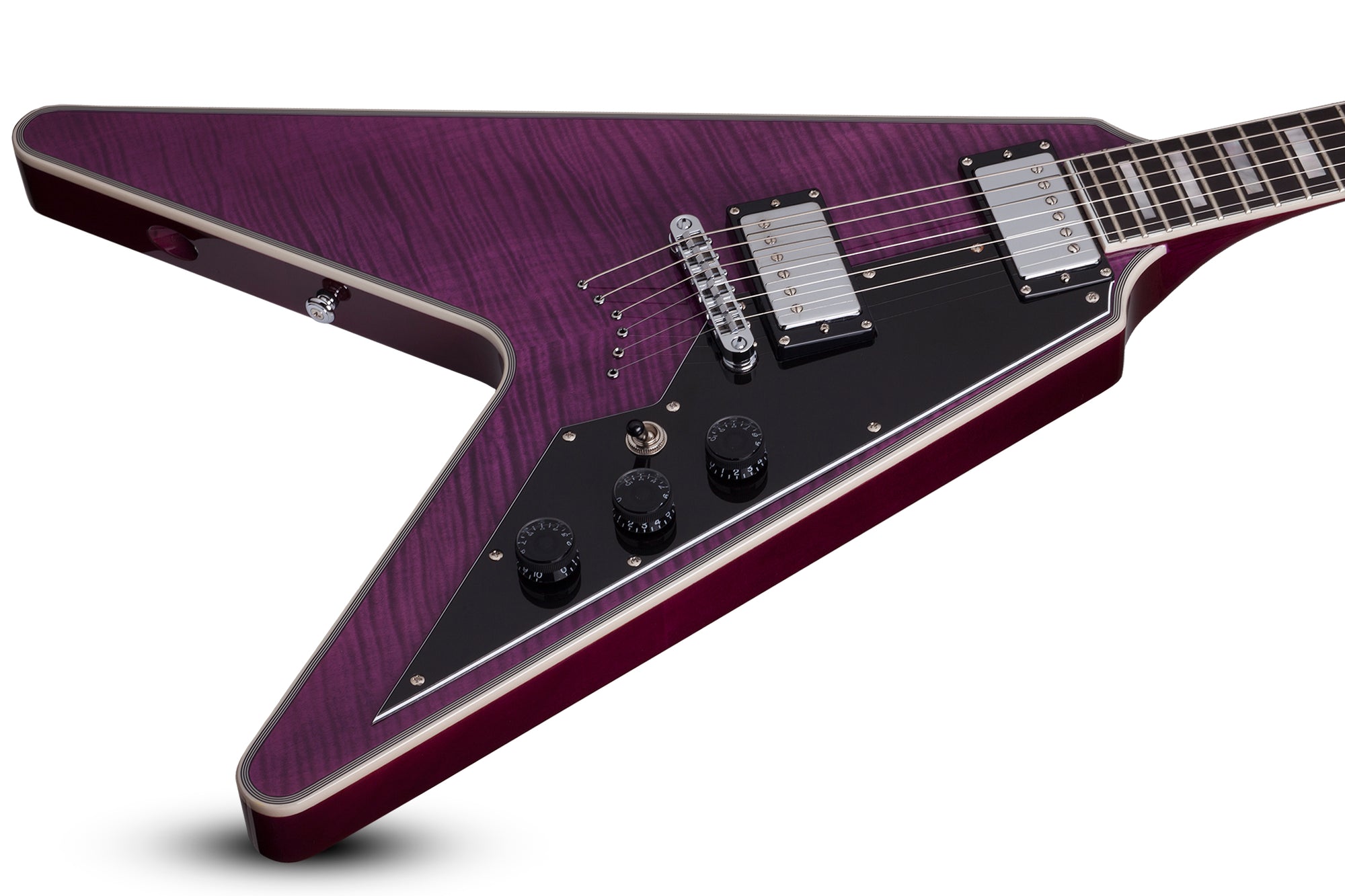 Schecter V-1 Custom Trans Purple SKU 654 - The Guitar World
