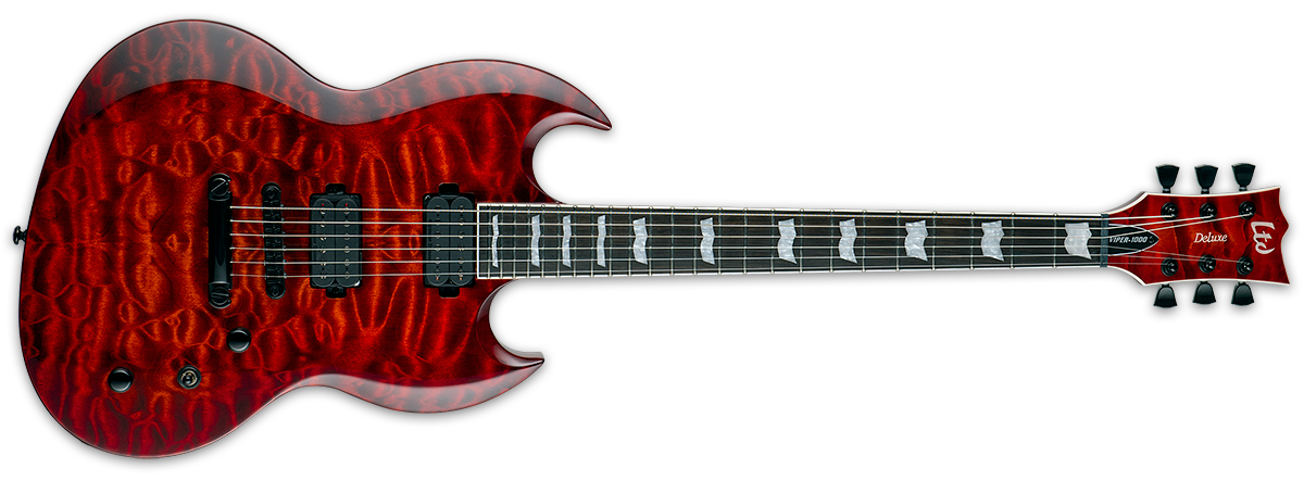 Viper-1000 Electric Guitar in Tiger Eye Sunburst - LVIPER1000QMTESB