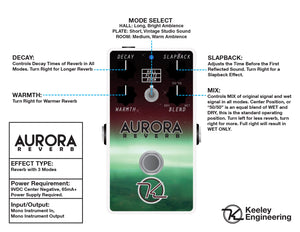 Keeley Aurora Reverb Digital Reverb Pedal - The Guitar World
