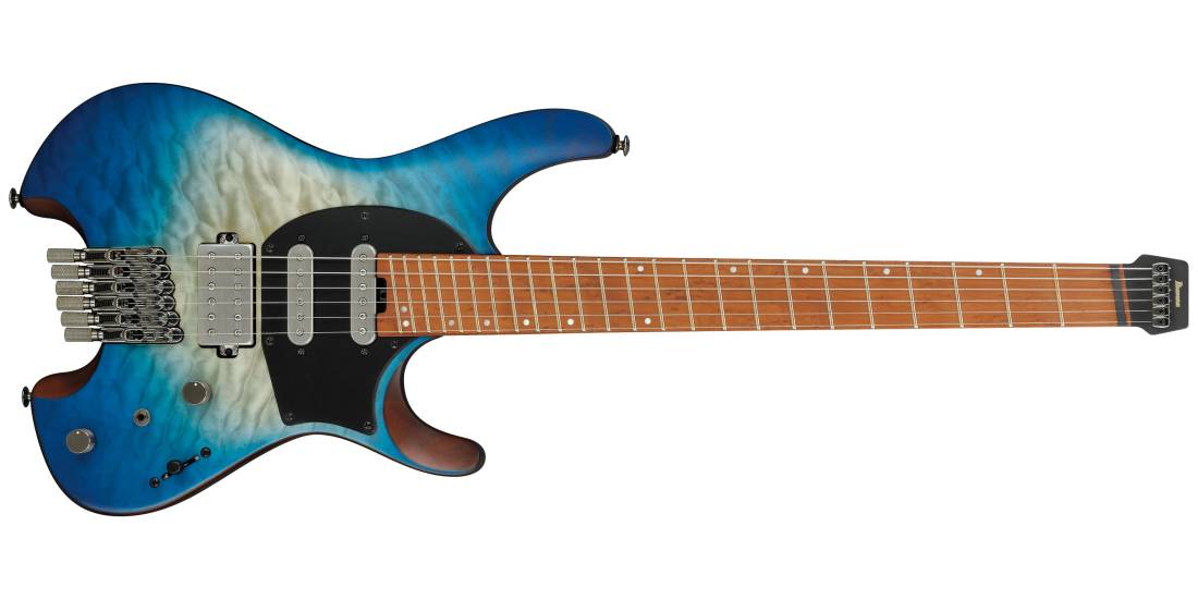 Ibanez QX54QMBSM Headless Electric Guitar with Gigbag - Blue Sphere Burst Flat