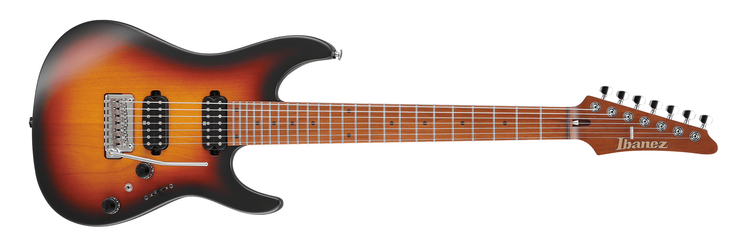 Ibanez AZ Prestige 7 String Electric Guitar with Case in Tri Fade Burs