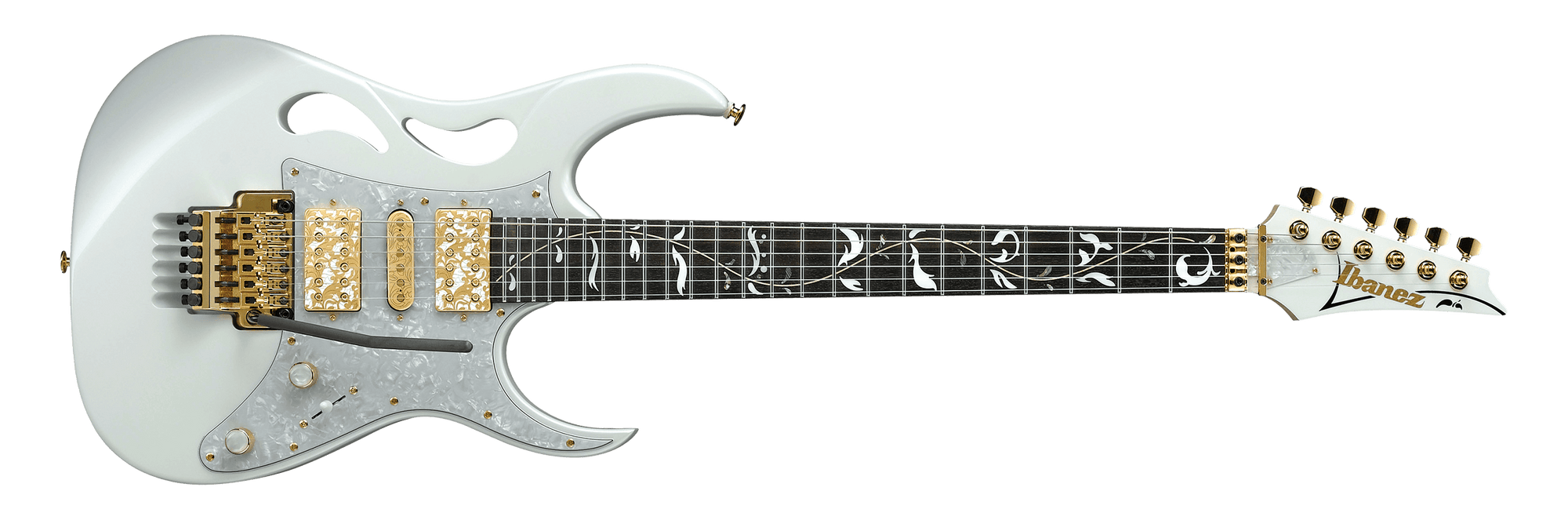 Ibanez PIA3761 Steve Via Signature Electric Guitar in Stallion White - The Guitar World