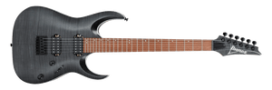 IBANEZ RGA FLAME MAPLE TOP MERANTI BODY MAPLE NECK IN TRANSPARENT GRAY FLAT - The Guitar World
