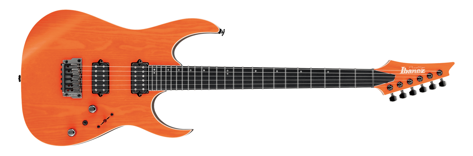 Ibanez Prestige Reverse Headstock Maple Wenge neck, Dimarzio Pickups and Hardshell Case Transparent Fluorescent Orange - The Guitar World