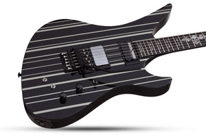 Schecter Synyster Gates Custom-S Ebony Board Electric Guitar Gloss Black/Silver Stripes 1741-SHC - The Guitar World