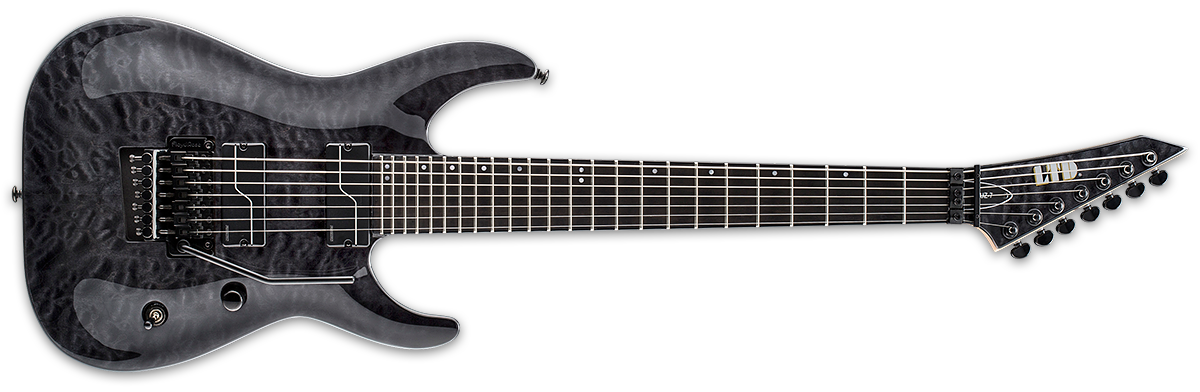 ESP LTD 7-String Solid-Body Electric Guitar, Unearth Signature Series - LBUZ7QMSTBLK - The Guitar World