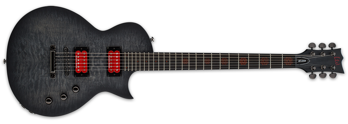 ESP LTD Baritone Ben Burnley Signature - See Thru Black Sunburst Satin - LBB600BQMSTBLKSBS - The Guitar World